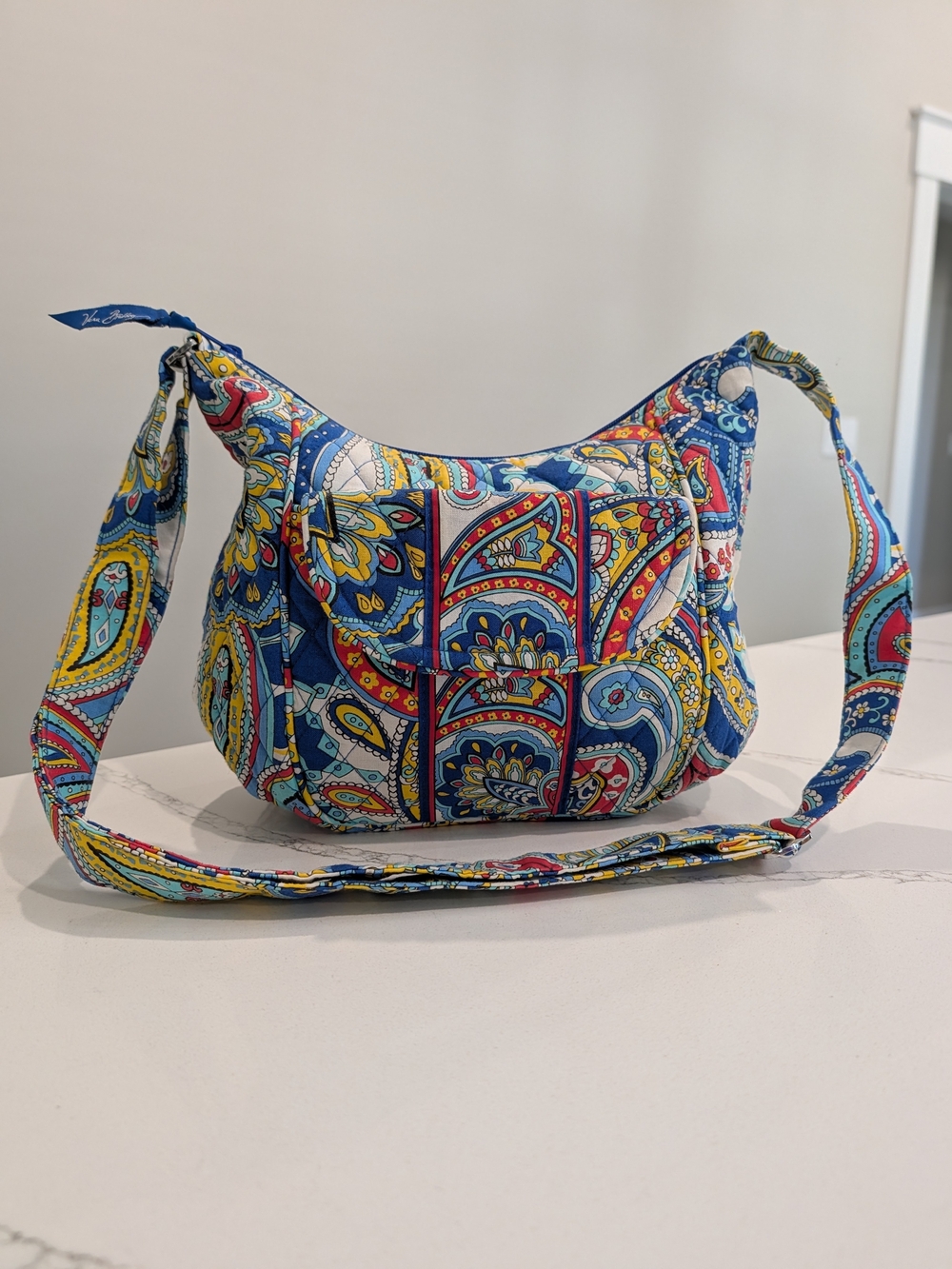 Vera Bradley Retired Marina Paisley Quilted Crossbody Bag Front Magnetic Closure
